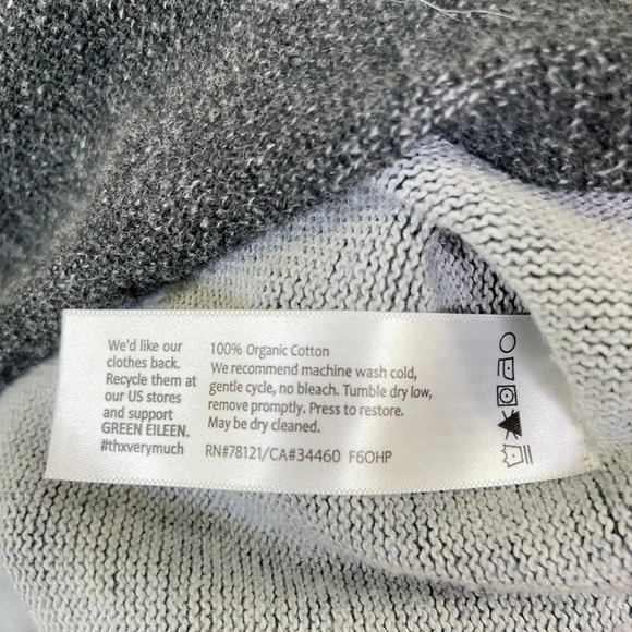 Eileen Fisher Womens Size Small Tunnel Neck Long Sleeve Heathered Grey Top - Picture 14 of 15